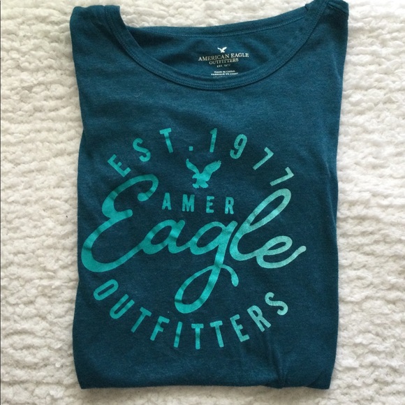 American eagle turquoise and teal tee shirt - Picture 4 of 4